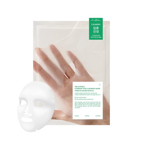 Dr. Althea Cushion Veil Calming Mask - Cooling Relief for Redness | Soothe Irritated Skin with CICA | Vegan Korean Skincare (Pack of 4)