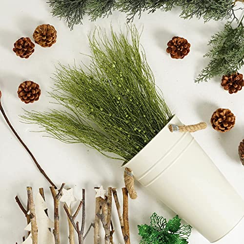 Artificial Glitter Berry Picks Set of 16 - Green Christmas Decorations
