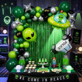 Alien Balloon Arch Kit Space Party Decorations with Foil Balloons & Fringe Curtain