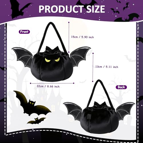 PinkSheep Light-Up Halloween Trick or Treat Bucket - Black Bat Variation