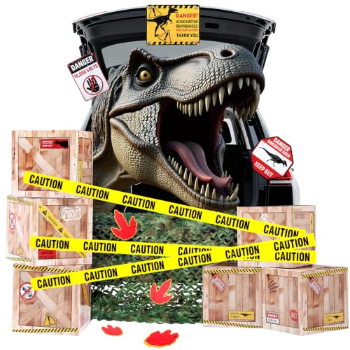 Dinosaur Party Decorations Kit with Favor Boxes Caution Tape Jungle Safari Theme