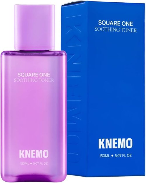 KNEMO Square One Soothing Toner for Sensitive Skin with Calming CICA, Tea Tree, Anti-Sebum, Antioxidants, AHA, PHA, Niacinamide, Vegan, Cooling, Fragrance-Free | 5.07 fl oz ✦ 150ml