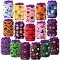 Halloween Beer Can Cooler Sleeves - 16 Styles Reusable Neoprene Drink Sleeves for 12 oz Cans - Halloween Classic Variation