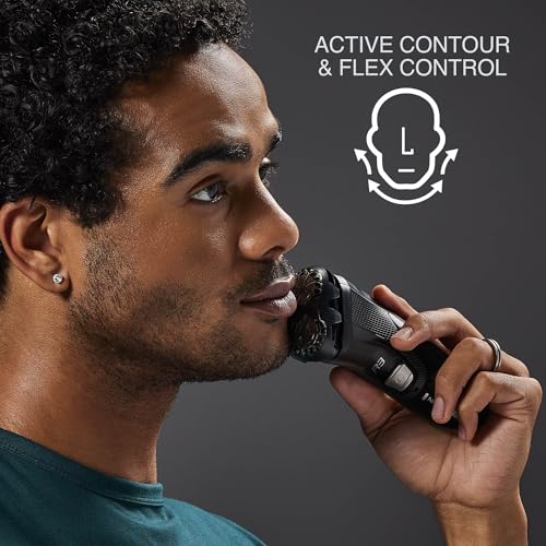 Remington R3 Style Series Rotary Shaver for Men, Flexing Technology and Sensitive Skin Comfort, Rechargeable Wet or Dry Electric Razor with Pop Up Trimmer and Stubble Attachment