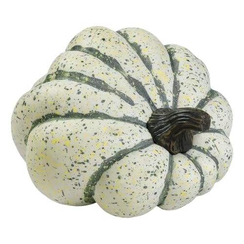 Artificial Green Pumpkin for Fall Decor 11.2" Cream Green Round Variation
