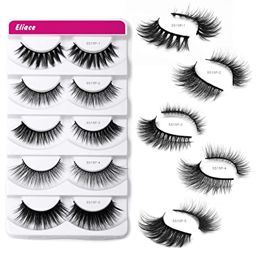Luxury False Eyelashes 15 Pairs - 5 Styles, Handcrafted Natural Look - B