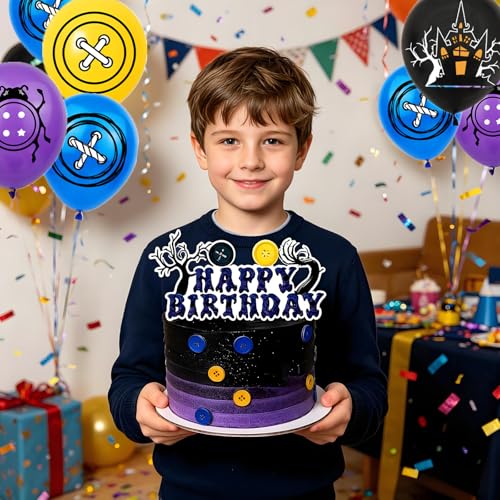 Halloween Birthday Party Decorations Set - 57 Pieces with Banner, Balloons & Backdrop