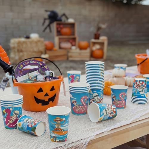 Summer Halloween Paper Cups 100 Pack for Parties and Celebrations