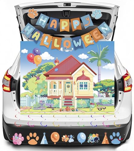 Halloween Trunk or Treat Car Decorations Kit with Banner and Stickers
