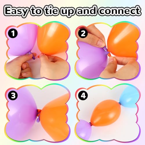 White Link Balloons Set - 100pcs 6 Inch Latex Chain Balloons for Party Decorations - Variation of THIS listing