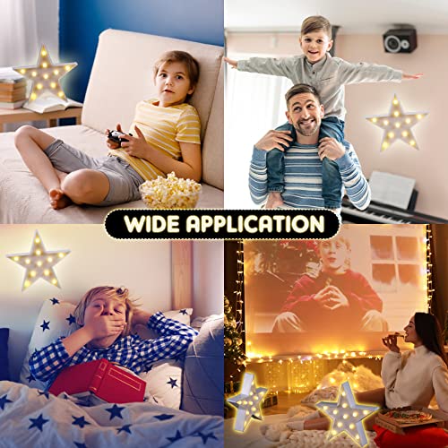 Tarpop 4 Pack White LED Star Marquee Wall Signs Battery Operated