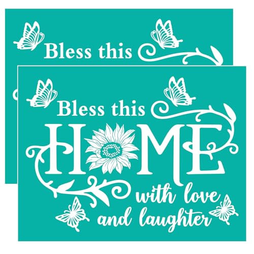 Home Silkscreen Stencil Set 8.5x11inch Reusable Self-Adhesive for Decor & Printing
