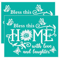 Home Silkscreen Stencil Set 8.5x11inch Reusable Self-Adhesive for Decor & Printing