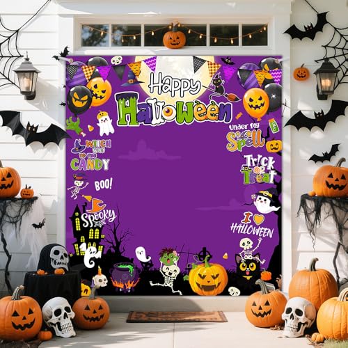 AIBIIN Purple Halloween Photo Backdrop - 70.8x78.7 Inch for Photography