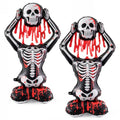 Giant Self-Standing Halloween Skeleton Balloon 3.8FT with Bloody Skull Design - 2 Pcs