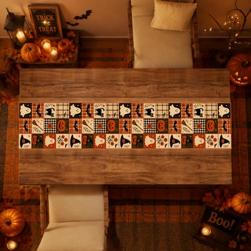 Halloween Patchwork Table Runner - Rustic Farmhouse Halloween Decorations - Variation of THIS listing
