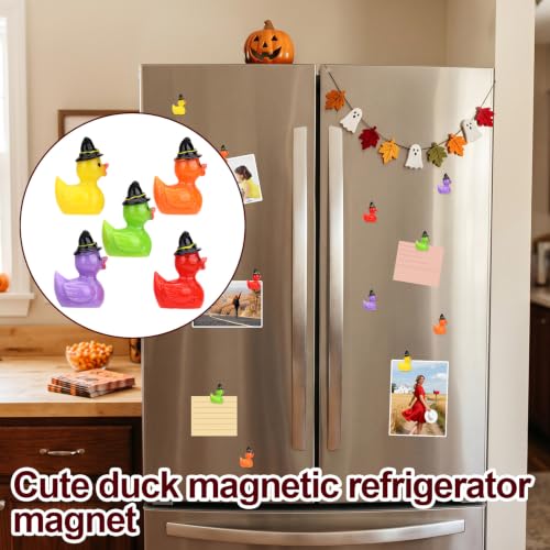 Mini Resin Witch Hat Duck Fridge Magnets - Halloween Ducks, Wizard Hat Variation