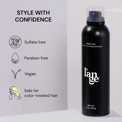 L'ANGE HAIR Hold-All Medium Working Hairspray - Brushable Finish & Flexible Hold | 8 oz