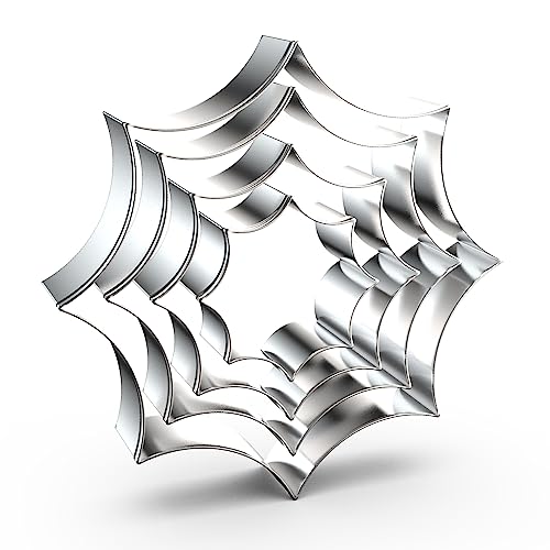Spider Web Cookie Cutter Set - Assorted Sizes 2, 3, 4, 5 Inch Halloween Stainless Steel - Variation of Spider Web