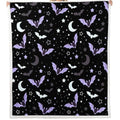Queen Size Halloween Galaxy Blanket with Glitter Stars & Bats - Multi 13
