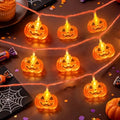 Halloween String Lights 16FT 50 LED Pumpkin Fairy Lights Battery Operated with 8 Modes
