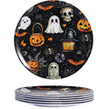 Halloween Melamine Plates Set of 6 - 10 Inch Black Dinner Dishes - Variation of THIS listing