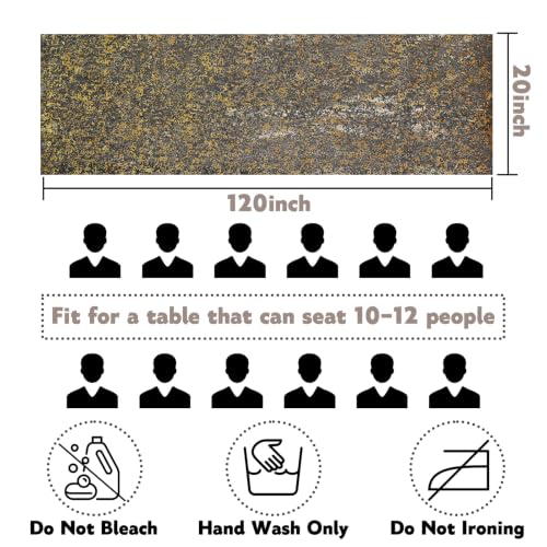 Black Gold Glitter Gauze Table Runner 120 Inch Metallic Sheer Decor - Variation: Black Gold