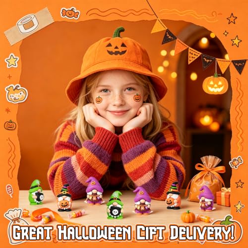 60Pcs Halloween Mini Gnomes Figurines - Small Decor for Table & Party