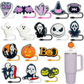 Halloween Silicone Straw Covers for Stanley Cups - 2 Variations, 16 Pack, Reusable & Cute