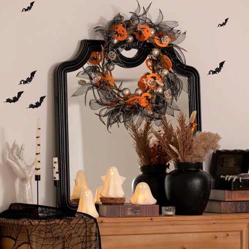 Light Up Ghost Halloween Decor - White Ceramic 5-Inch Halloween Table Figurine — Cute & Spooky Party Decor