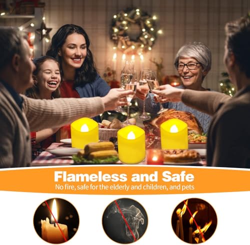 Rechargeable Flameless LED Tea Lights with Remote & Timer - Warm White - 6 Pack