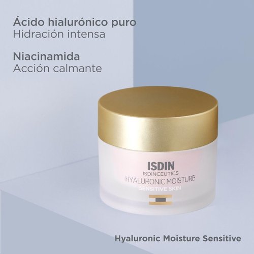 ISDIN Isdinceutics Hyaluronic Moisture - Calming Daily Face Moisturizer for Sensitive Skin | 1.76 OZ
