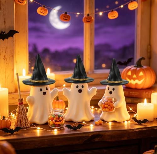 14-Piece Mini Witch Hat and Broom Halloween Party Decor Set