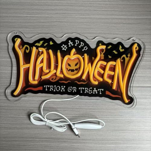 Halloween Neon Sign Ghost LED Light - Personalized Halloween Decor, Color 2