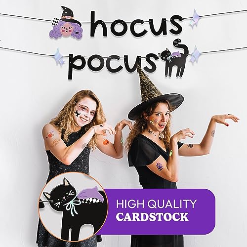 Hocus Pocus Banner - Halloween Party Decorations - Witch & Black Cat Wall Decor - Variation of THIS Listing