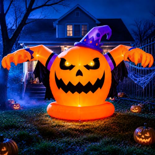 Giant 12.2 FT Halloween Inflatable Pumpkin Outdoor Decoration - Weatherproof & Reusable