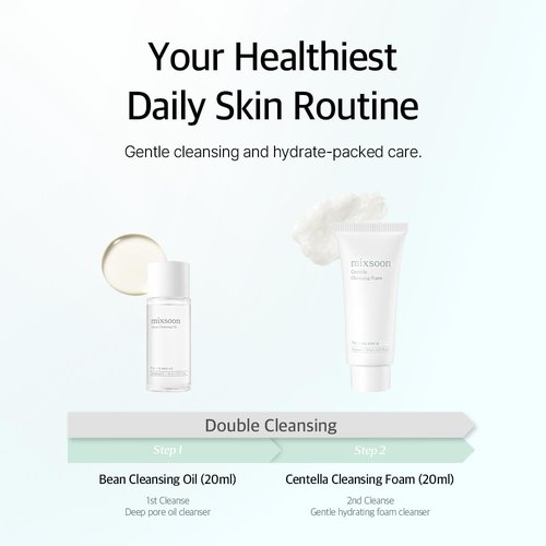 mixsoon Pure Glow Essentials Set-5-Step Skincare Kit - Hydrating Skincare Gift Set, Cleansing Oil, Foam, Toner, Essence, Cream (15ml*1+20ml*3+30ml*1) 105ml / 3.55 Fl. Oz. Korean Glass Skin Care
