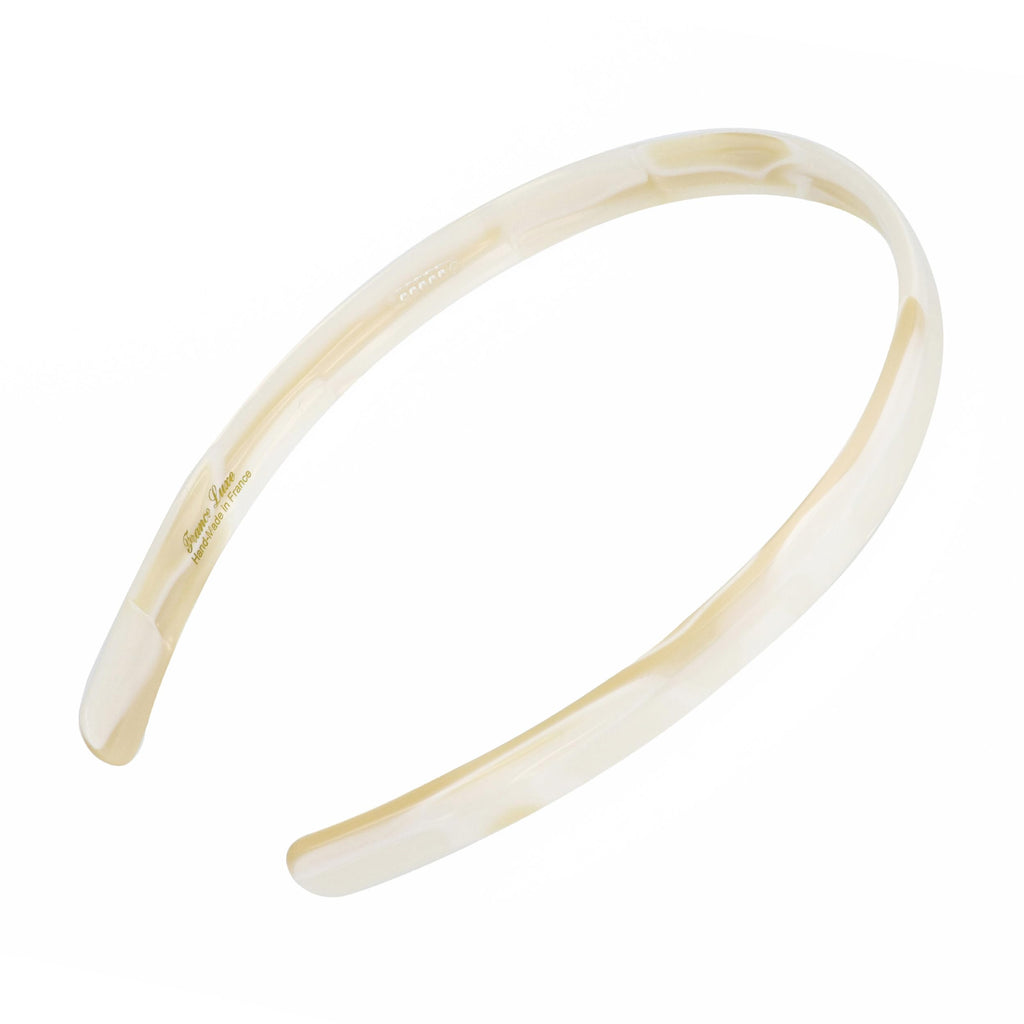 White Headband for Women, France Luxe 1/2" Ultracomfort, Flexible Fit Plastic Headband with Gentle Teeth, Comfortable, All-Day Hold, Alba Ivory