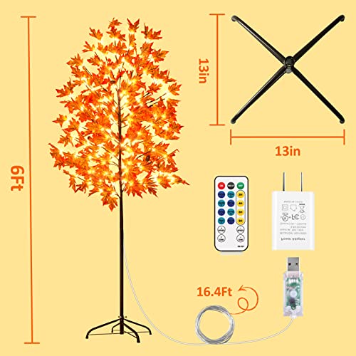 6FT 144LED Maple Tree Light with Pumpkins & Acorns - Thanksgiving Outdoor Decor - Variation of THIS listing