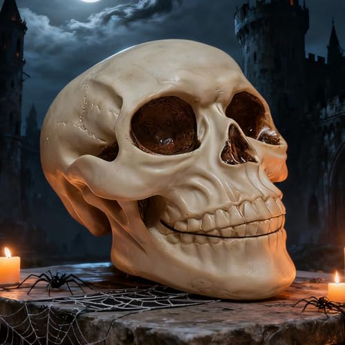 Life Size Human Skull Model - Halloween Decor, Medical & Educational Display