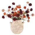 Artificial Flowers Mix 9pcs Faux Silk Chrysanthemum Stems - Coffee, Burgundy & Burnt Orange