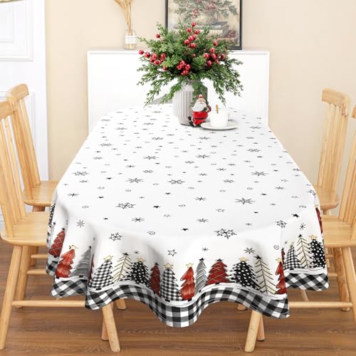 Roszwtit Christmas Tree Oval Tablecloth 60x120 Inches - Holiday Home Decor - Variation 03
