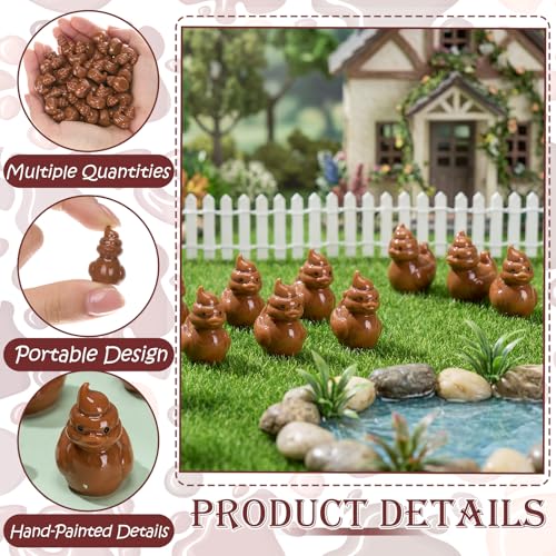 Mini Resin Poop Duck Figures - Halloween Toy Set, 50 Pieces, Brown Variation
