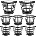 Black Plastic Laundry Baskets Set of 8 with Easy Carry Handles - Uiifan