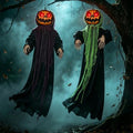 Halloween Hanging Pumpkin Men - 6ft Lighted Spooky Decor, 2-Pack