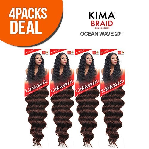Harlem125 Synthetic Hair Braids Kima Braid Ocean Wave 20" (4-Pack, P1B/30)