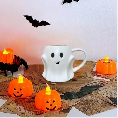 Halloween Ghost Coffee Mug - 14oz Ceramic Spooky Cup for Kids & Adults