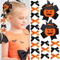 Halloween Hair Clips Set 18 Pcs Pumpkin Bows & Barrettes - Black & Orange
