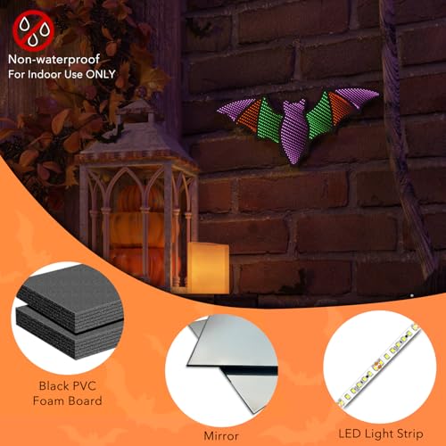 Halloween Bat Neon Sign - Purple & Green 3D Effect Indoor LED Wall Light