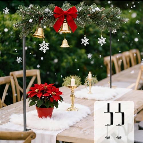 Rectangle Black Over The Table Rod Stand with Clamps - Adjustable Event Display